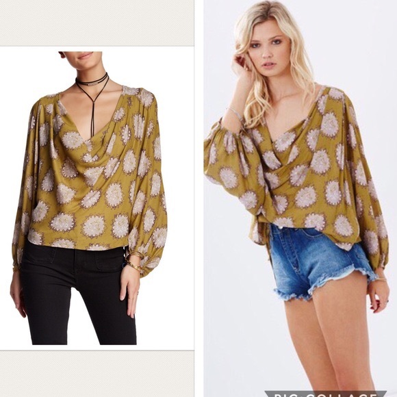 Free People Cowling Around Floral Printed Blouse - Picture 2 of 7